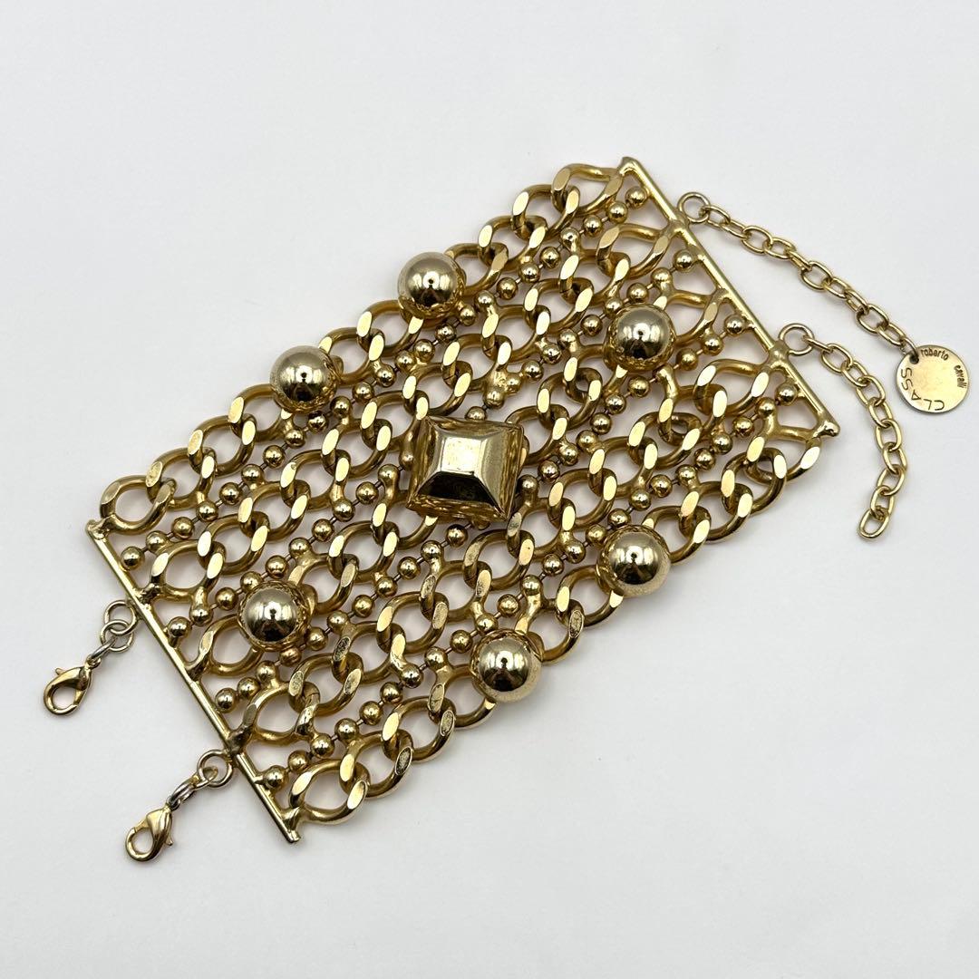 【希少】CLASS roberto cavalli ブレスレット ゴールドカラー