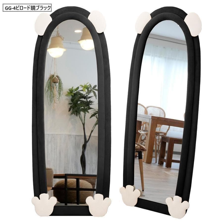 大特価セール全身鏡 韓国風 可愛い 160x60 ビロードフレーム グレー08