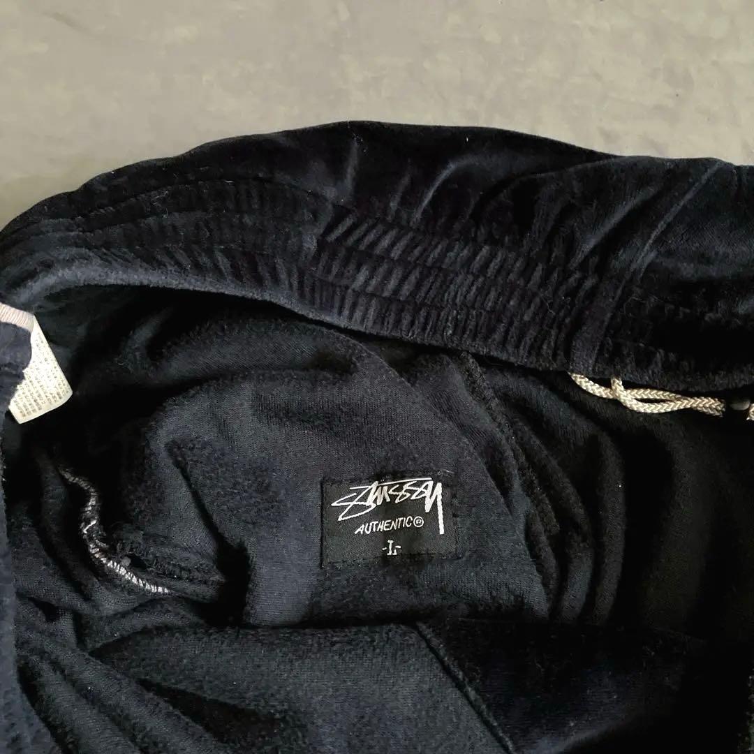 stussy ベロアサイドライン　イージーパンツ　BLACK