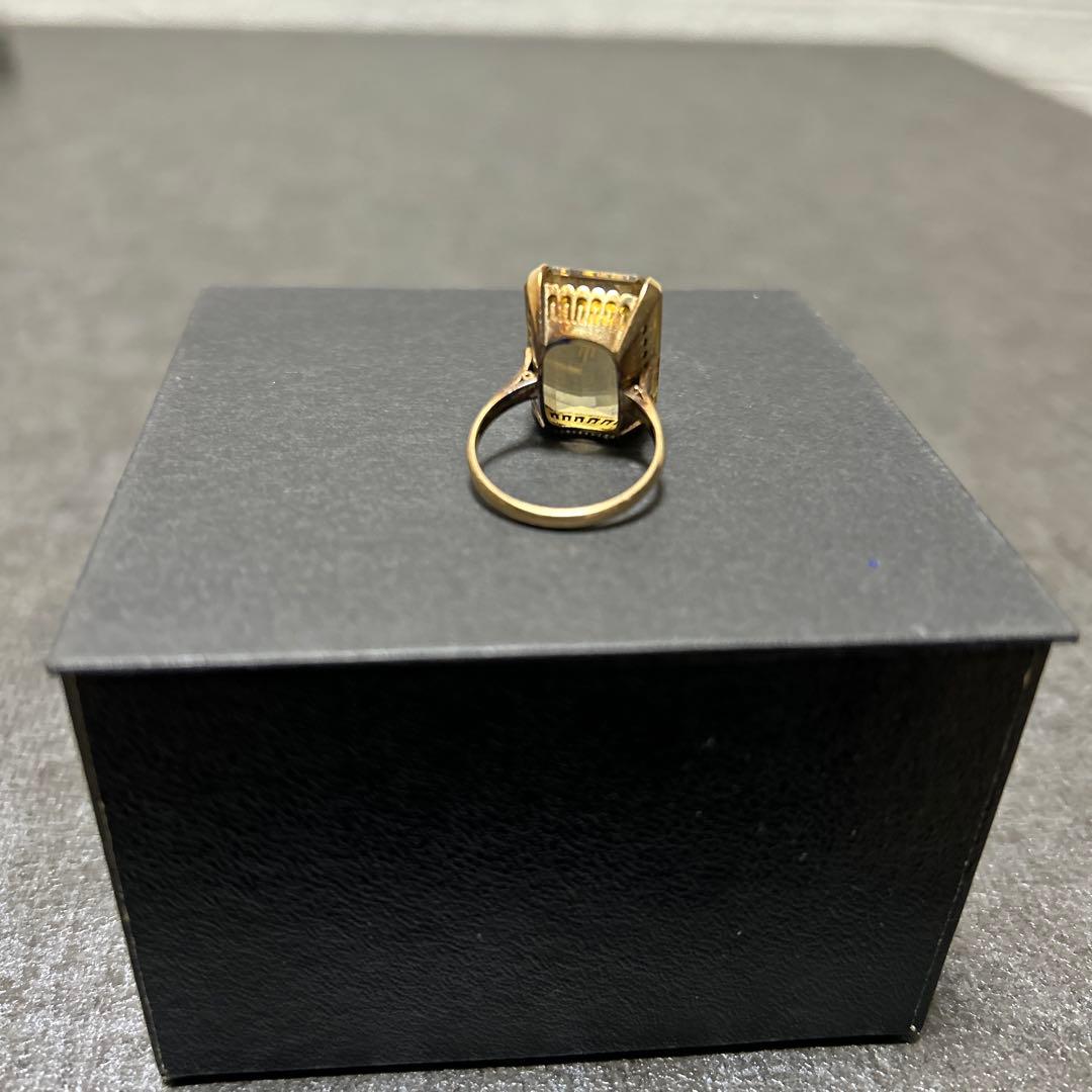 K18 ゴールドリング　イエローストーン　刻印あり