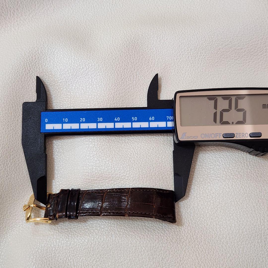 N㊵ロレックス純正 K18YG無垢 16mm尾錠 クロコ?ベルト