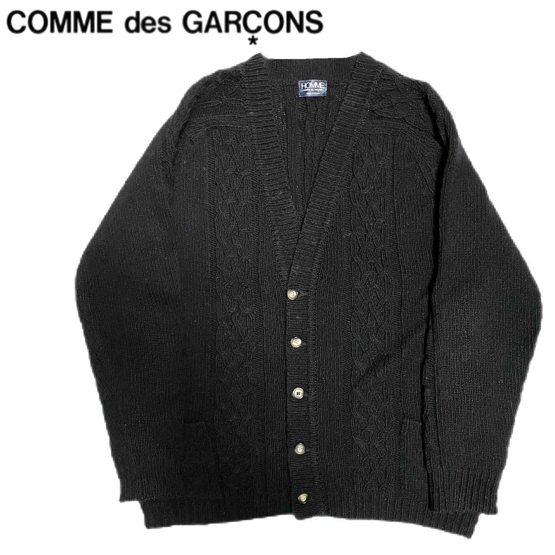 コムデギャルソン　80s デカオム　カーディガン　ニット　ブラック　黒