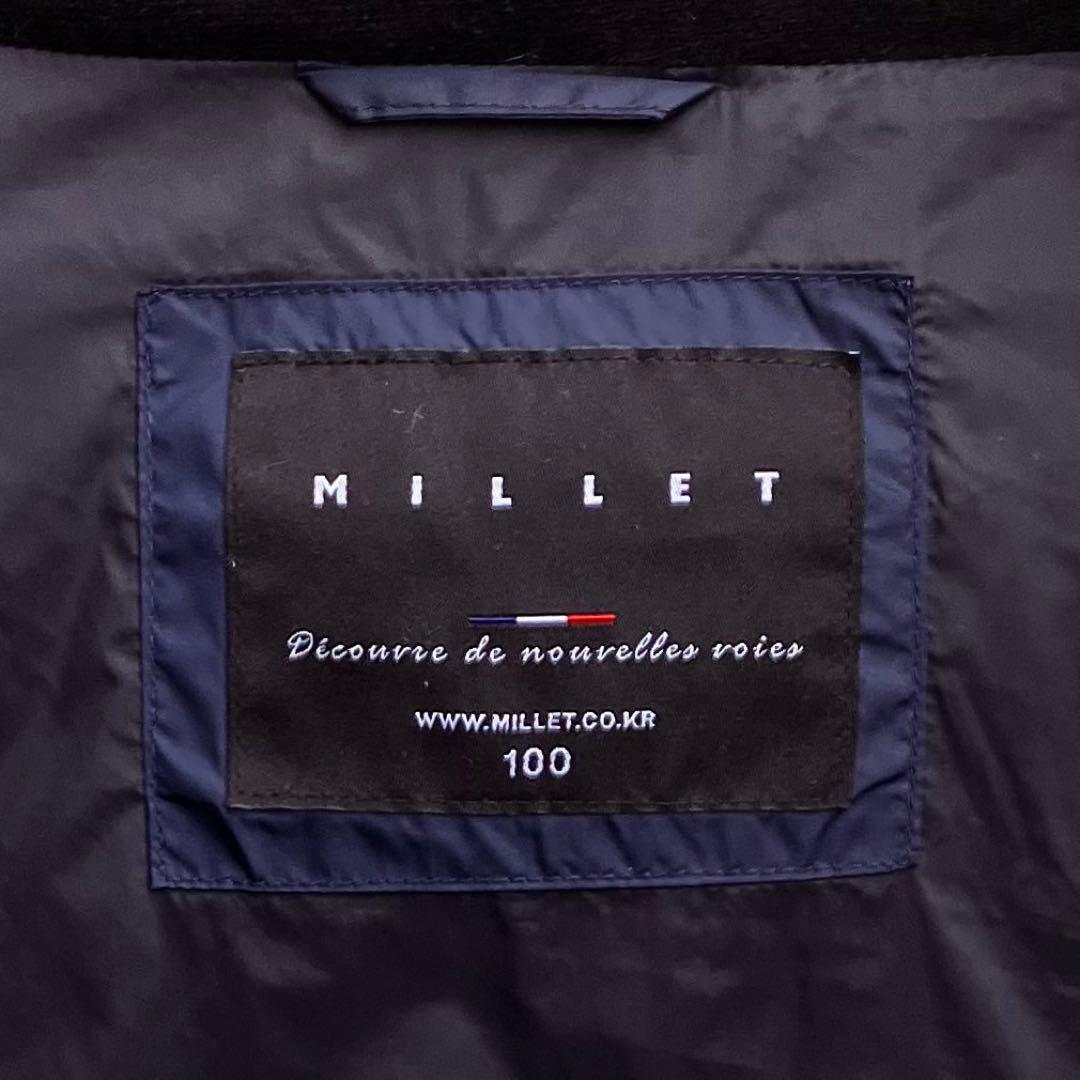 L ミレー ダウンコート ロングダウンジャケット ベンチコート 紺 millet