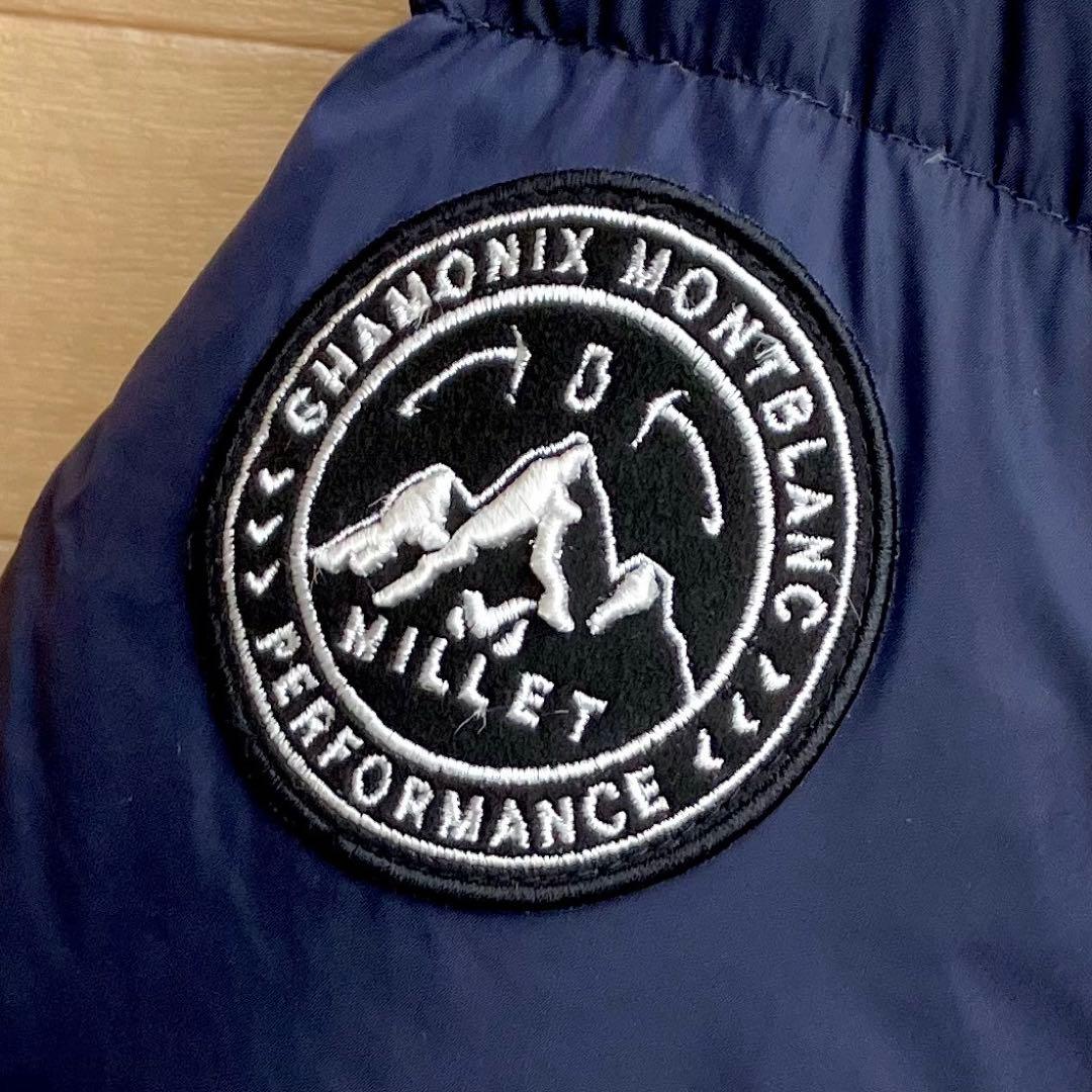 L ミレー ダウンコート ロングダウンジャケット ベンチコート 紺 millet