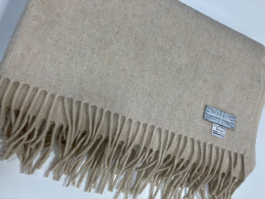 カシミヤ100% 無染色　ジョシュアエリス　大判ストール　アンダイド　ナチュラル