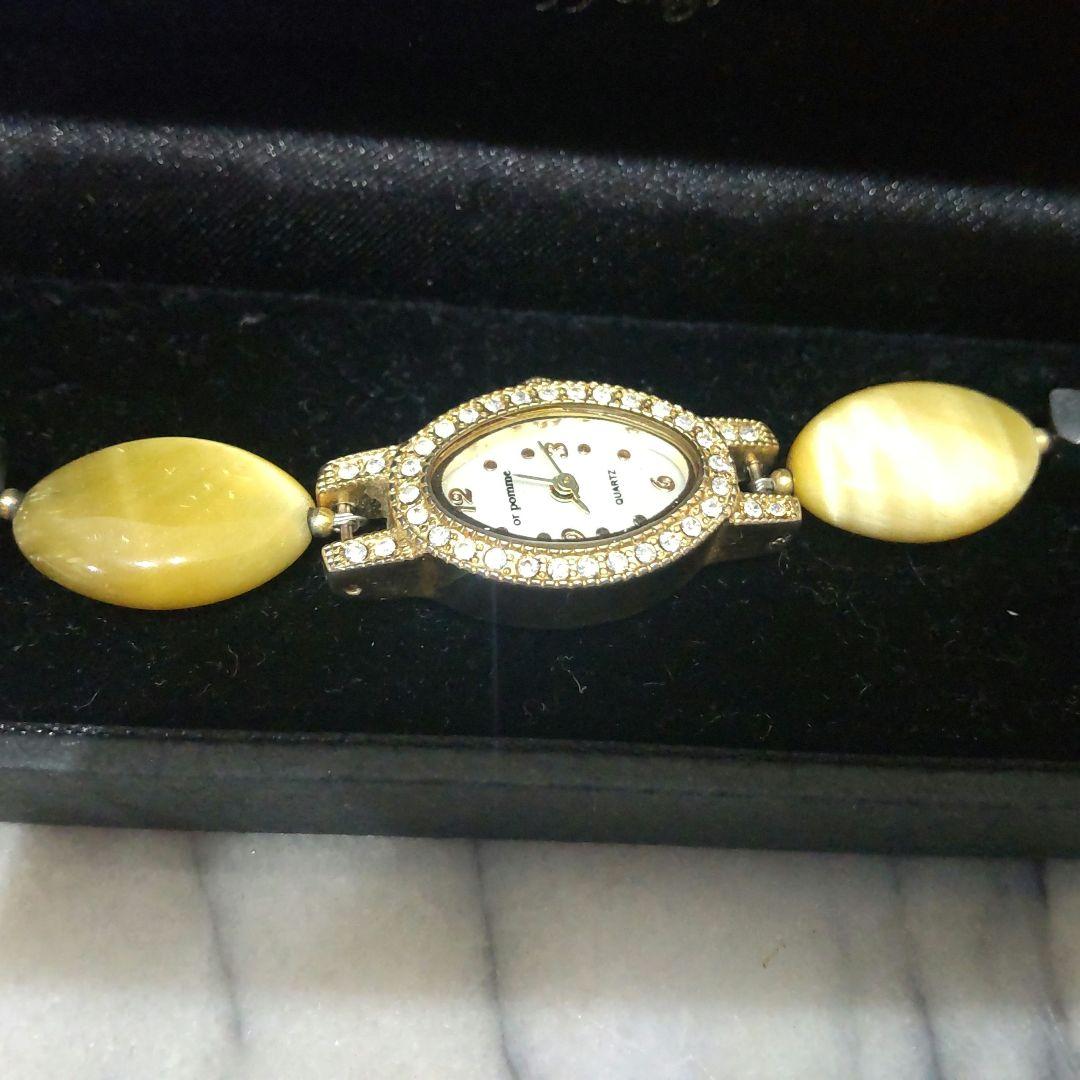 天然石　オニキス　ゴールデンアイ　タイガーアイ　ブラックルチルクォーツ　時計