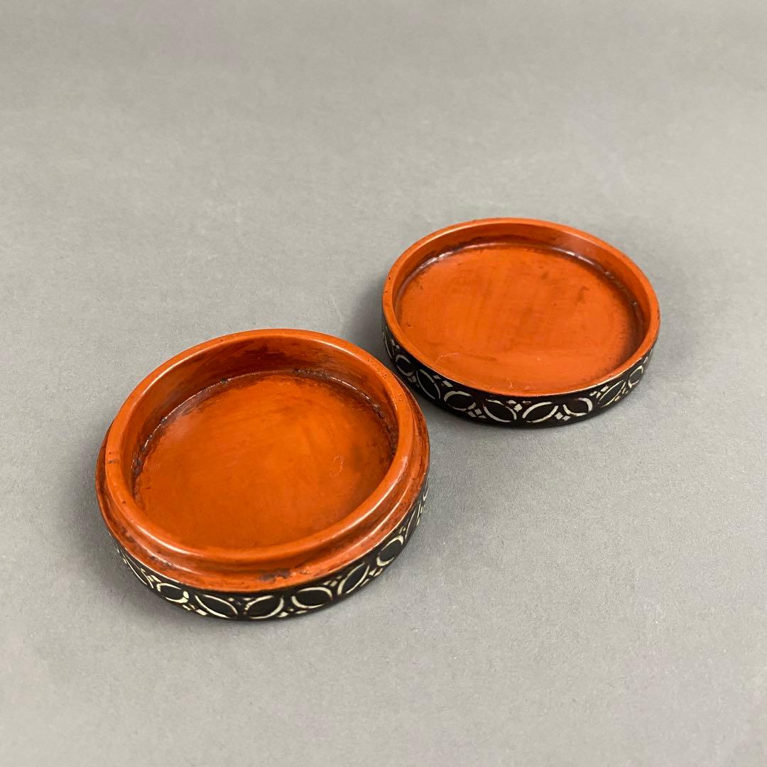 螺鈿漆香合　乾隆年製　骨董　茶道具　香道具　漆器