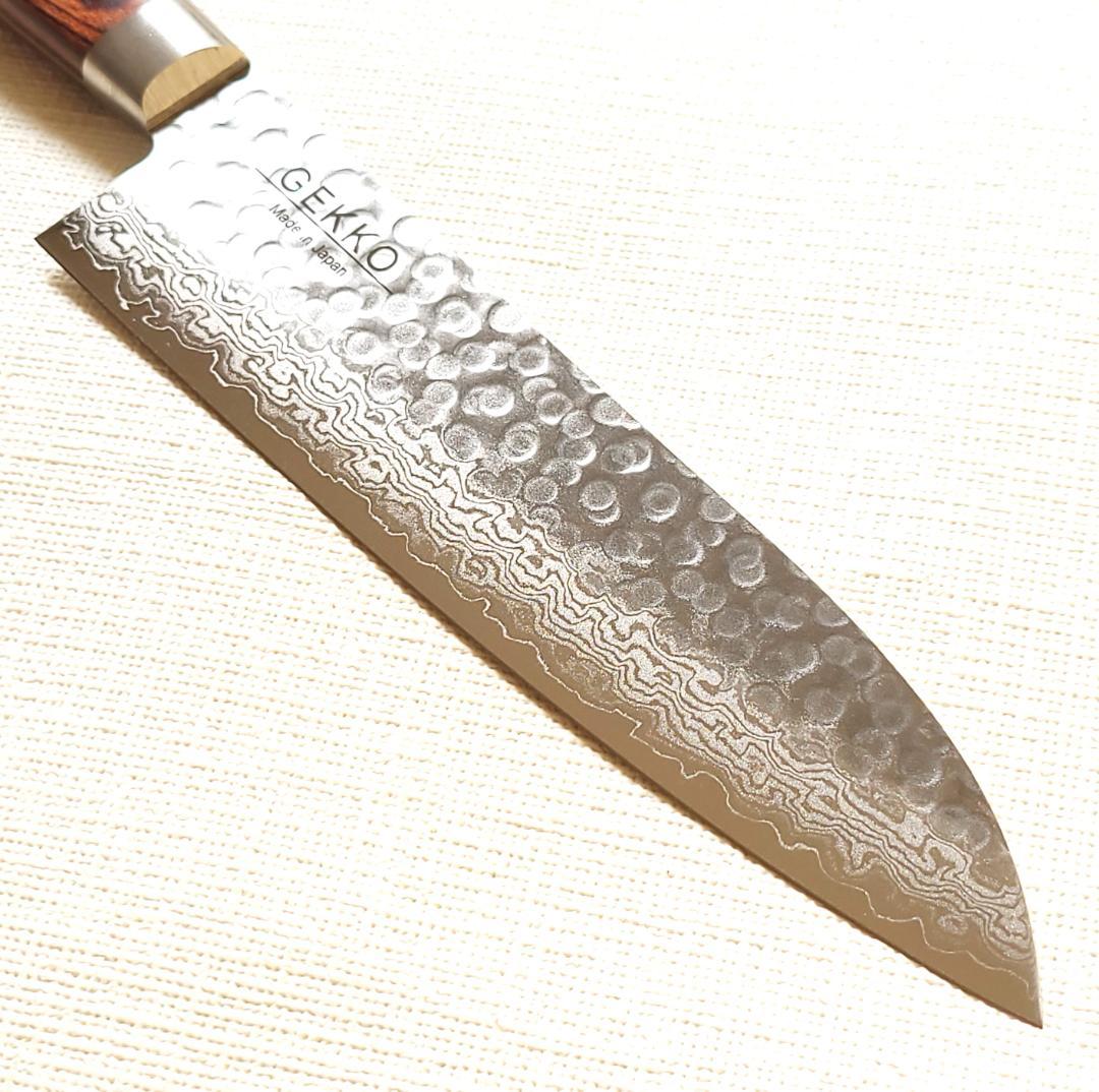 ゆ*り様 VG10 ダマスカス 三徳包丁185mm 茶柄 G1706E 月光作