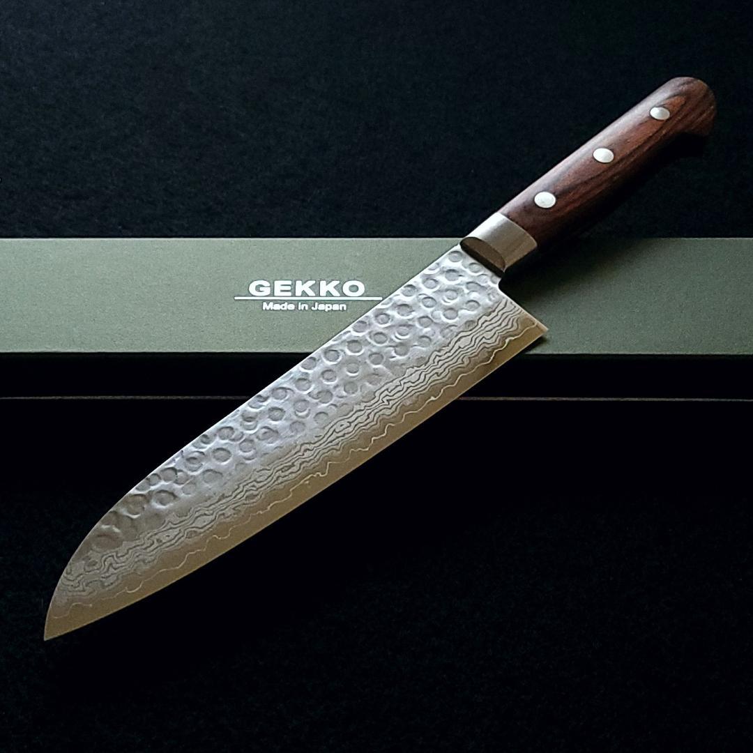 ゆ*り様 VG10 ダマスカス 三徳包丁185mm 茶柄 G1706E 月光作