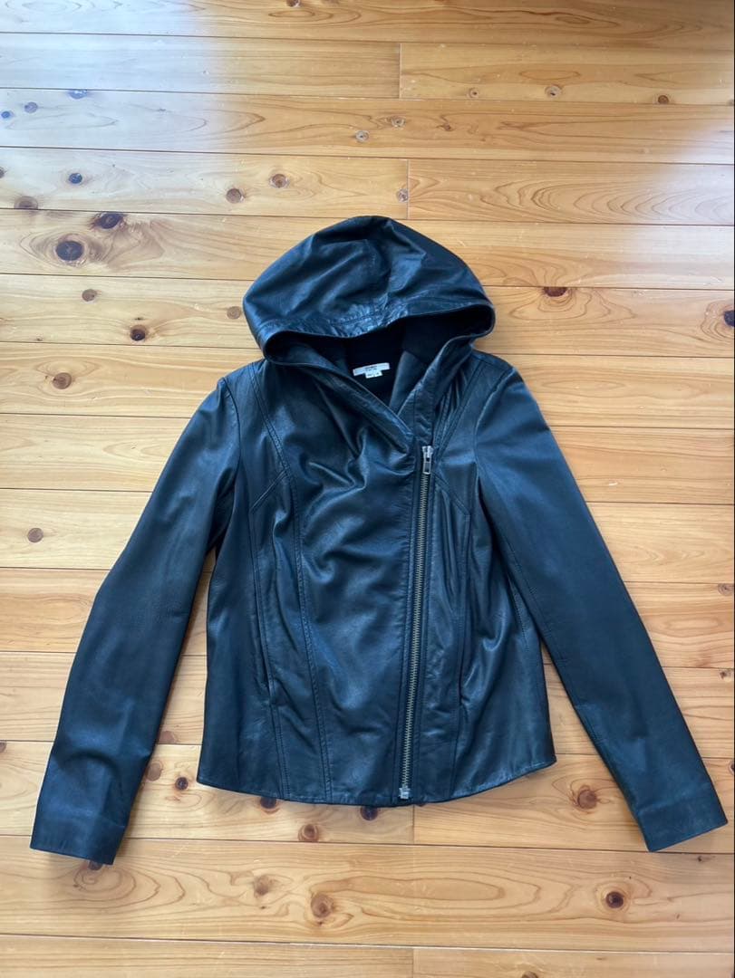 Helmut Lang レザー ジャケット フード S