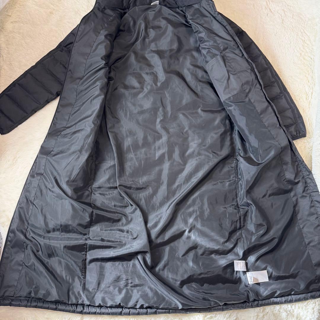 美品adidas ベンチコート　ダウンコート 黒 ストライプ L ダウン