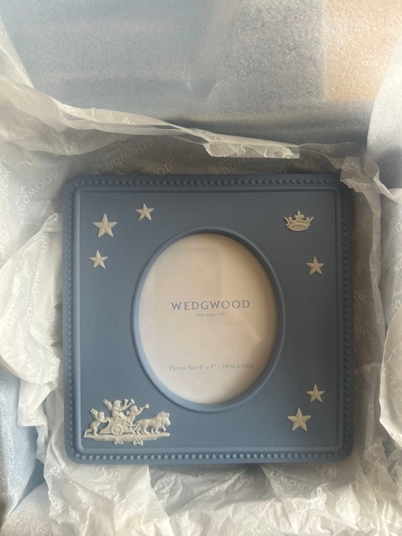  ブルー フォトフレーム 4x6インチ