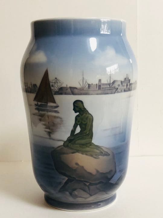 【美品】ロイヤルコペンハーゲン 花瓶　フラワーベース人魚姫の像