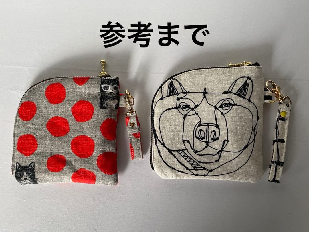L字ファスナーポーチ　小銭入れ　カード入れ　ハユ生地