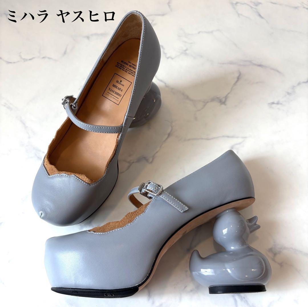 新品 ミハラヤスヒロ 定価4.6万円 ダックヒール パンプス アヒル 24cm