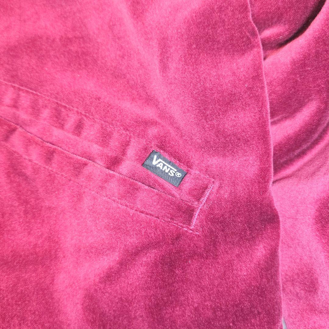 VANS バンズ スカジャン 別珍 ベロア L相当 刺繍 ボルドー ワインレッド