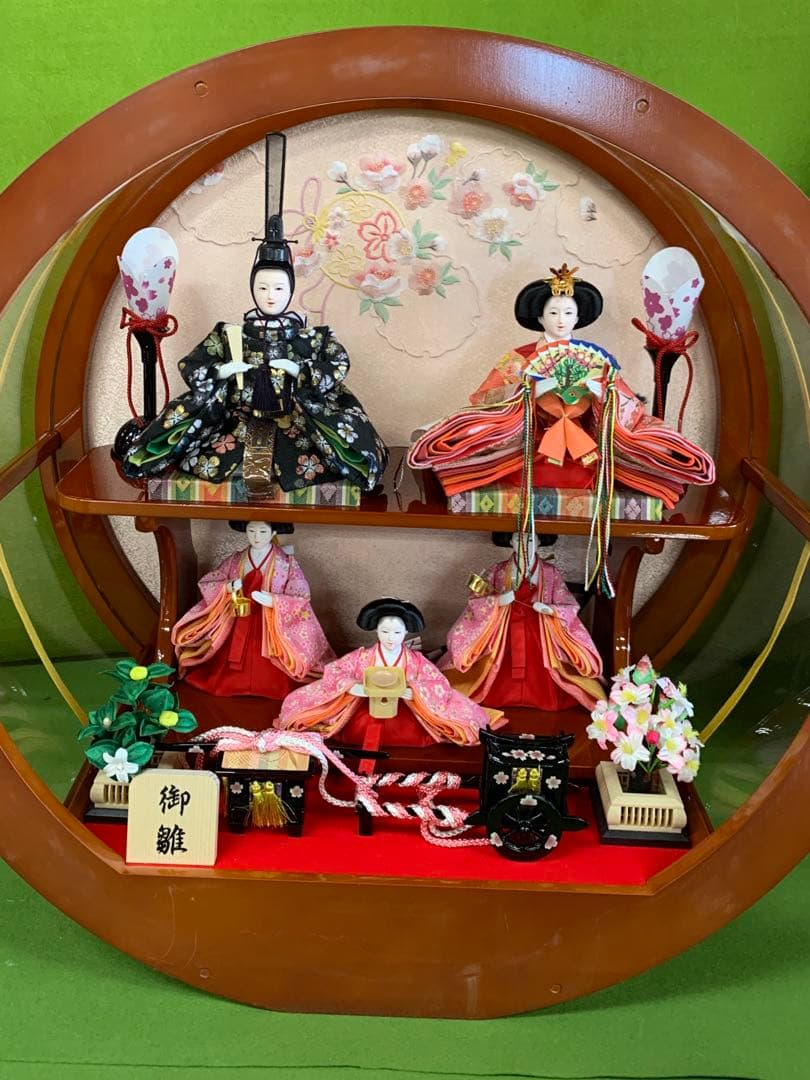 お雛様　円形アクリルケース　難あり