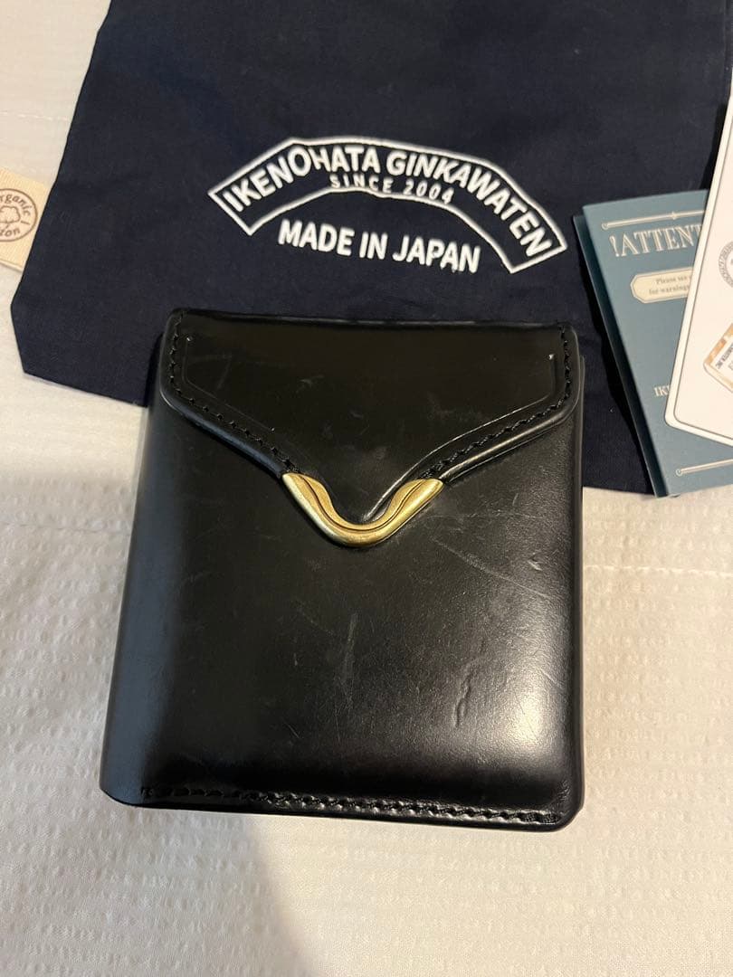 池之端銀革店ギャルソンスリムウォレットBLACK