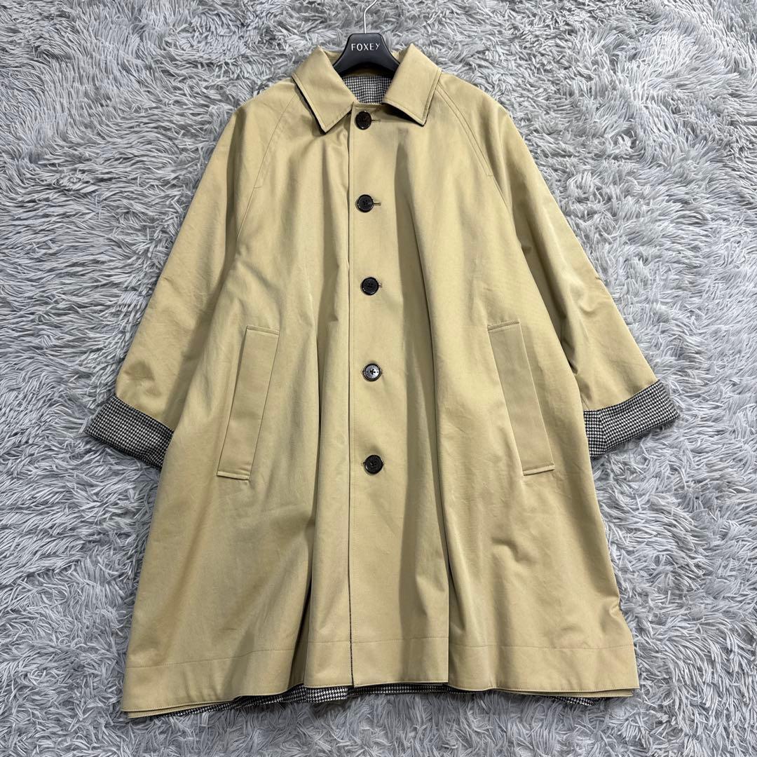 極美品✨21AW ティッカ リバーシブルステンカラー　テントコート ベロア襟