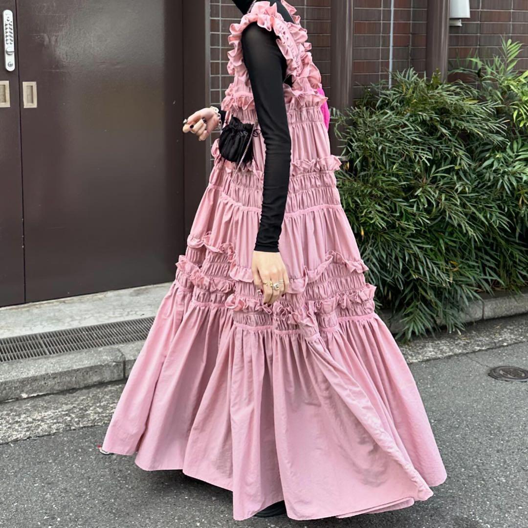 perna ペルナ　ギャザーキャミフリルワンピース