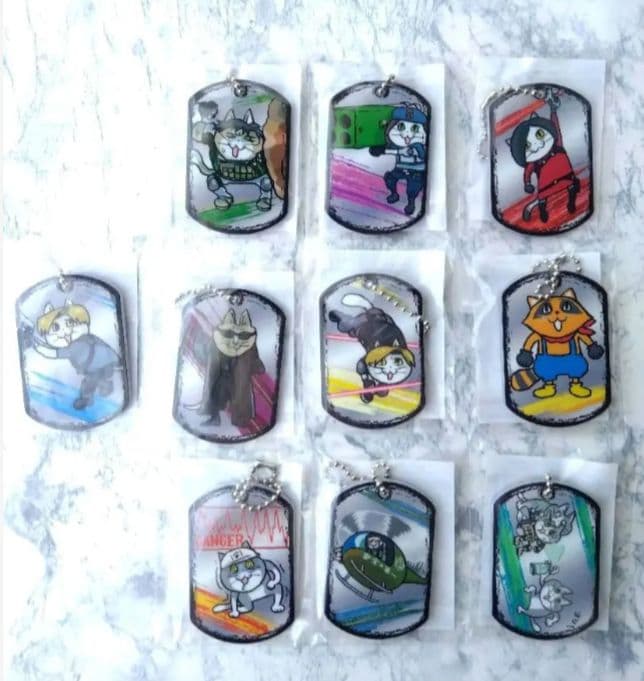 仕事猫 ✕ バイオハザード くじ ドッグタグ風キーホルダー 10種 コンプリート