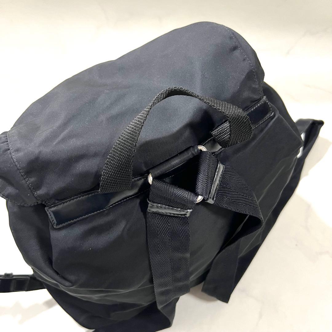 PRADA リュック バックパック 三角ロゴ 黒ブラック レザー ナイロン白タグ