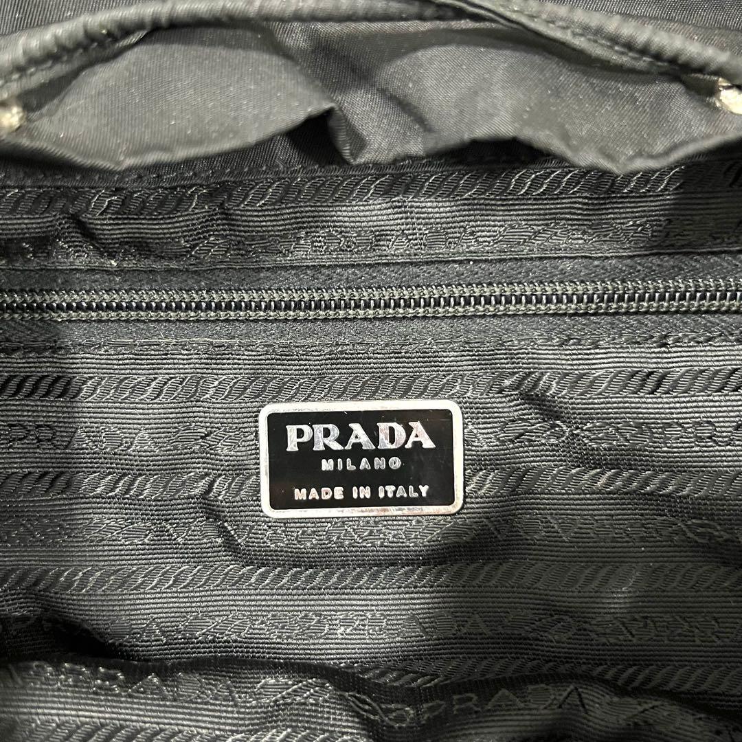 PRADA リュック バックパック 三角ロゴ 黒ブラック レザー ナイロン白タグ
