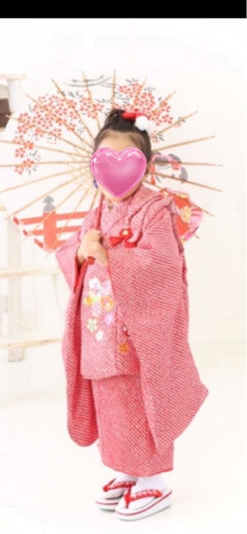 ※美品※ kawaiina 七五三 着物セット 正絹　赤　絞り