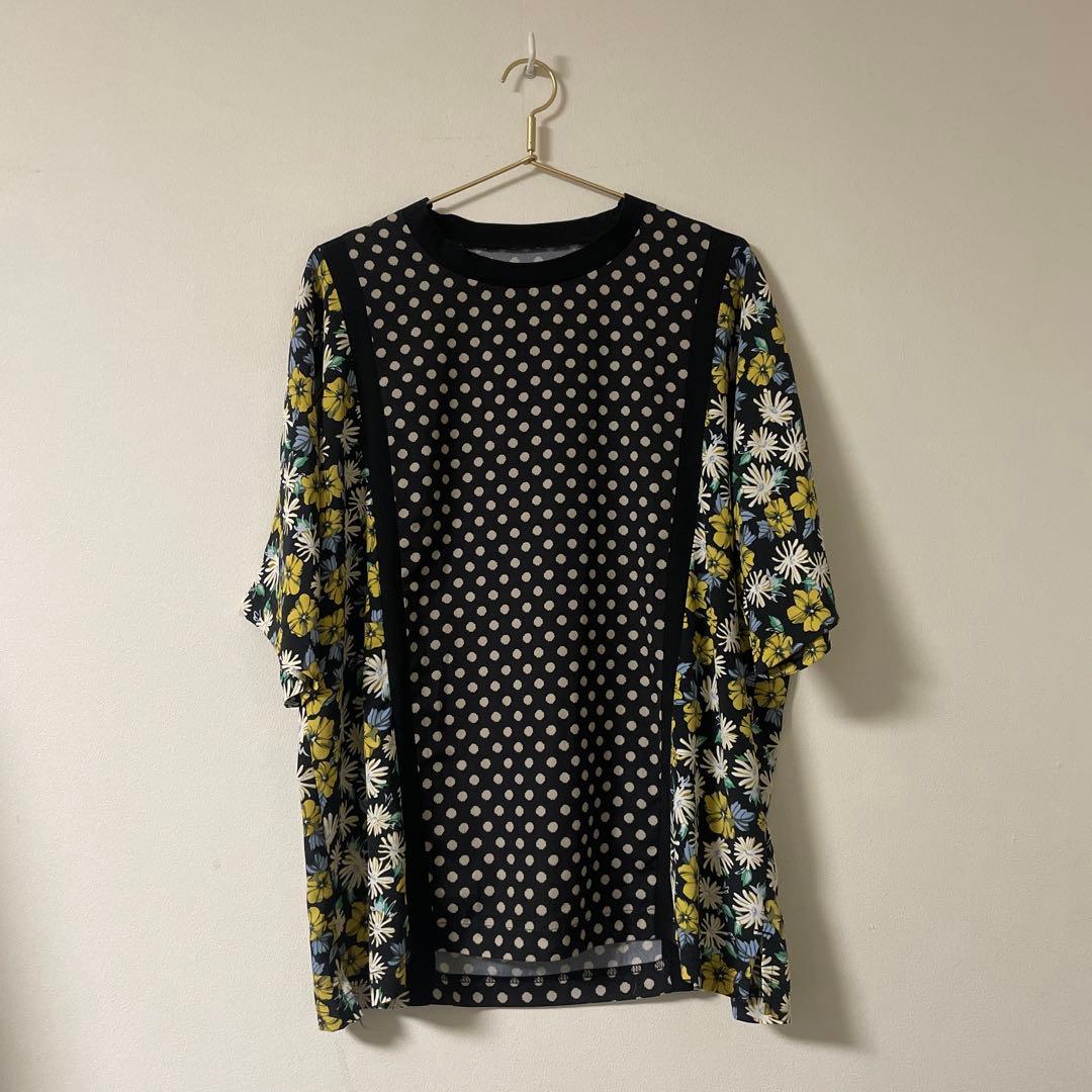 パピヨネ★SUM1 STYLEスミ スタイル花柄切り替えTシャツ