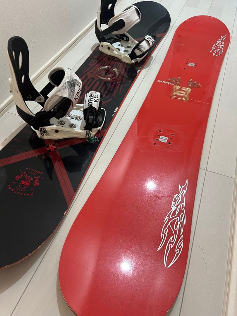 スノーボード　ビンディング付き板&板のみ　2枚セット※購入前コメント下さい