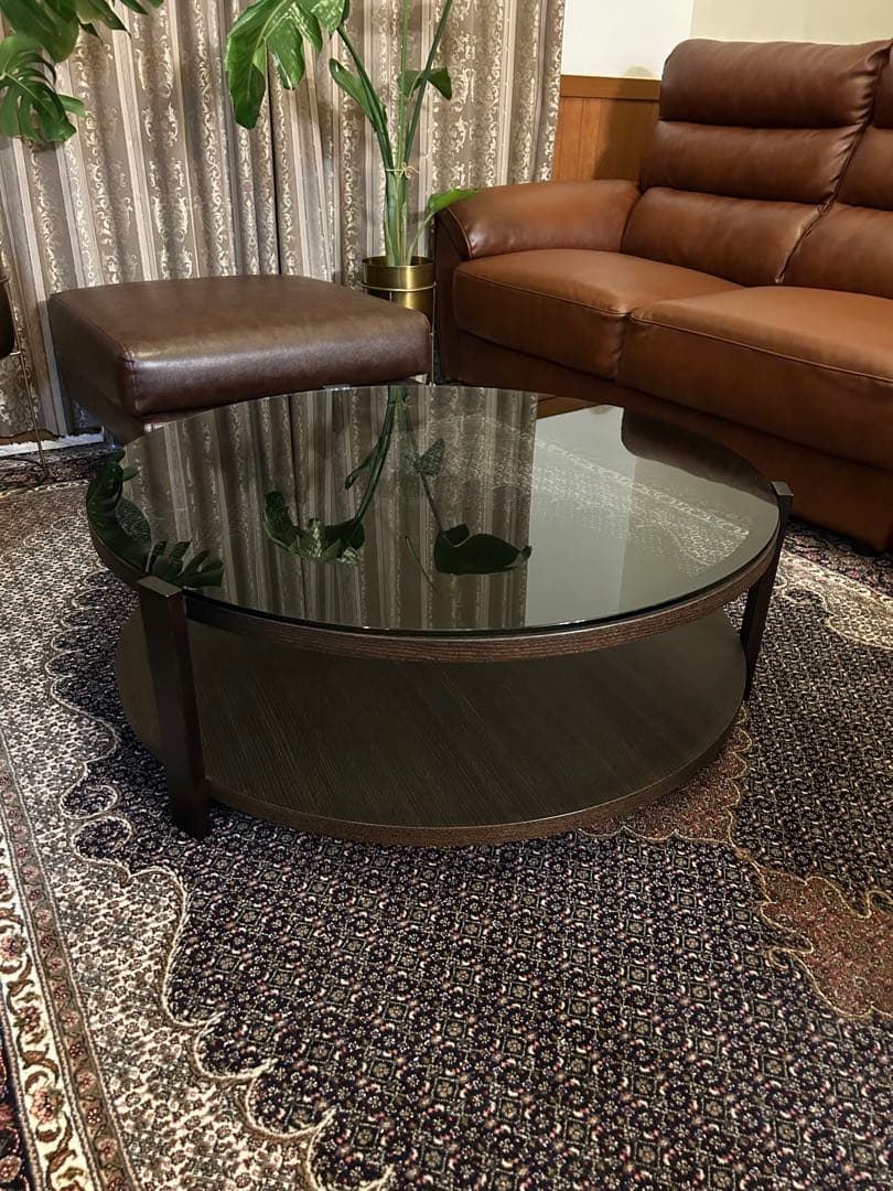 円形ガラステーブル 900mm