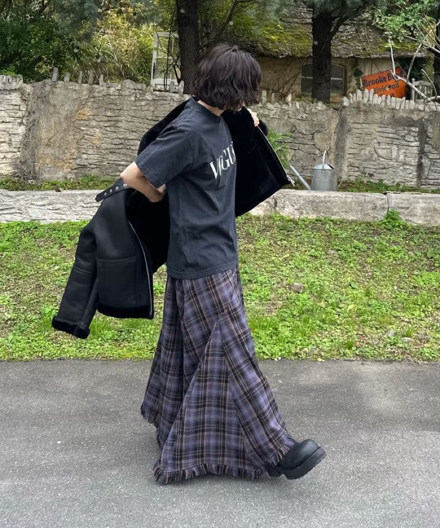 ok.soon オクスン ★tartan check long skirt