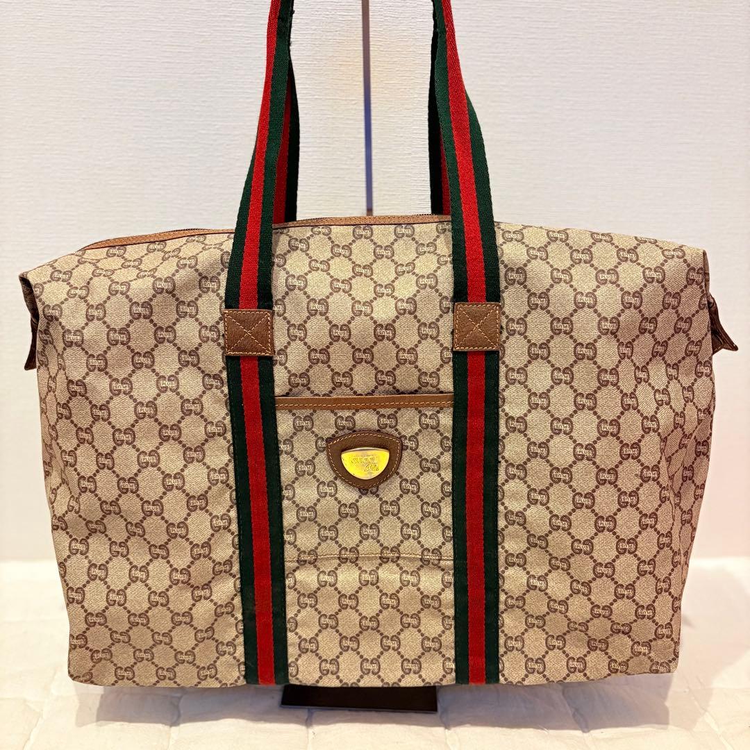 【良品】GUCCI グッチ GG ボストンバッグ プラス オールドグッチ