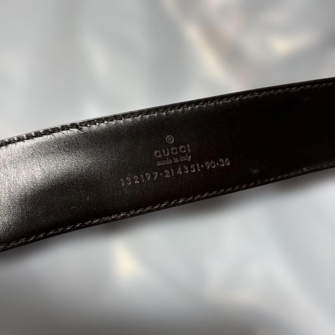 [レアカラー]GUCCI ベルト レザー キャンバス ロゴ イタリア製 ゴールド