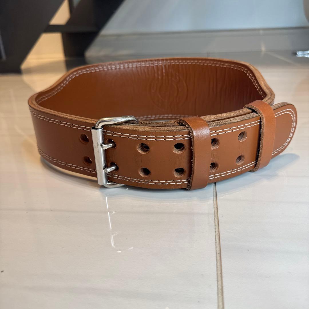 ゴールドジム　トレーニング・パワーベルト ブラウン　Lサイズ