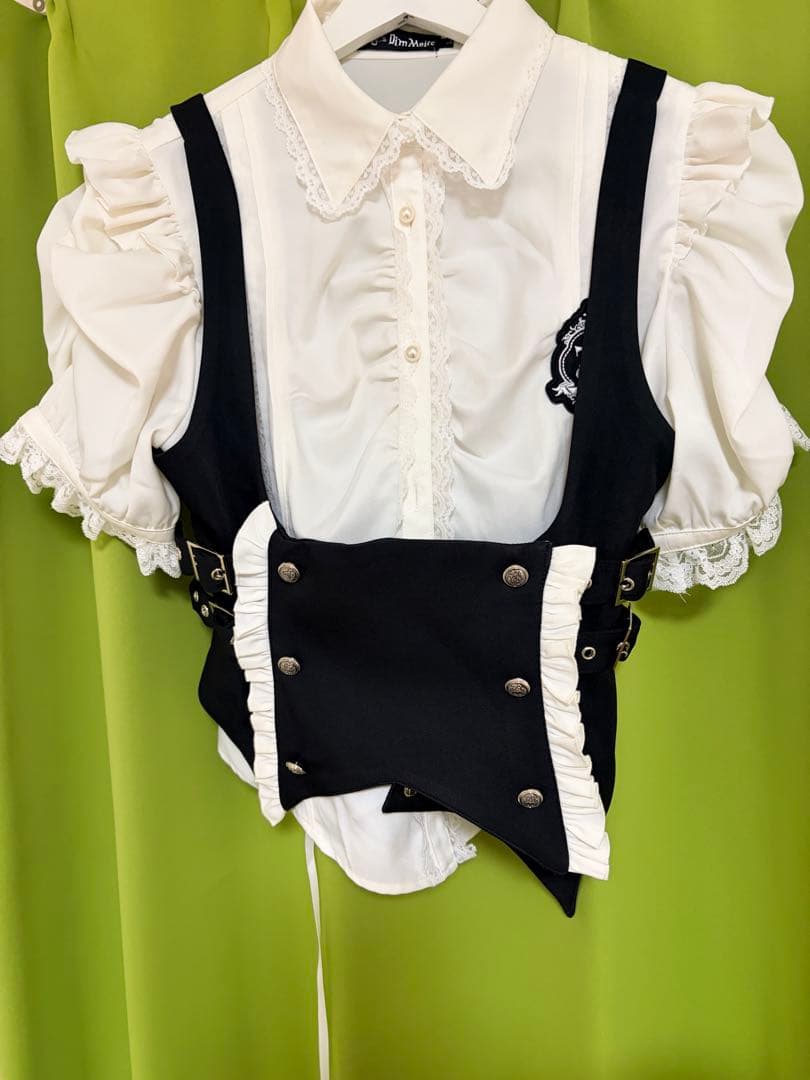 DimMoire ディムモアール 学園ブラウス+ジレset ホワイト L