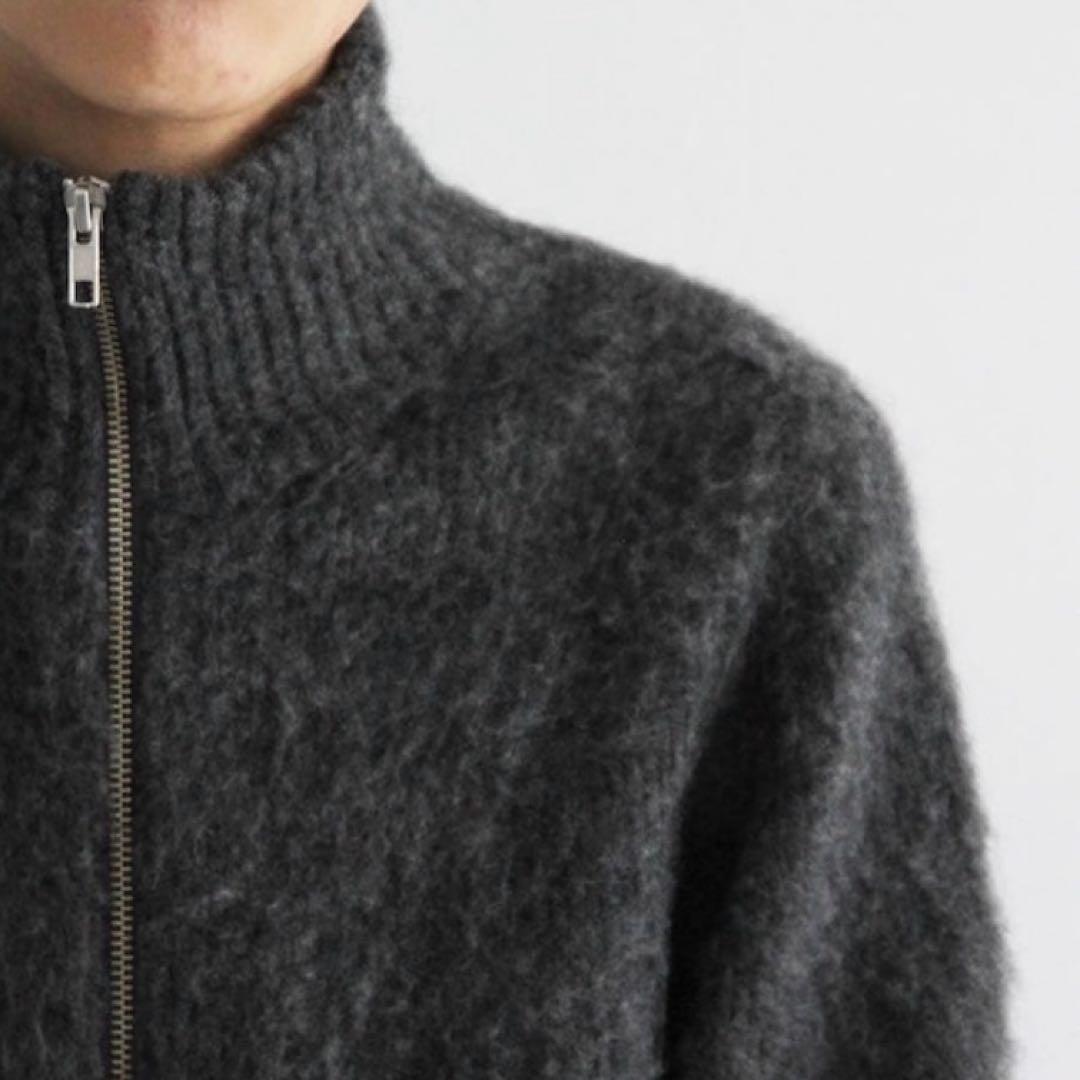 トップス KAIKO SHAGGY ZIP CARDIGAN GRAY