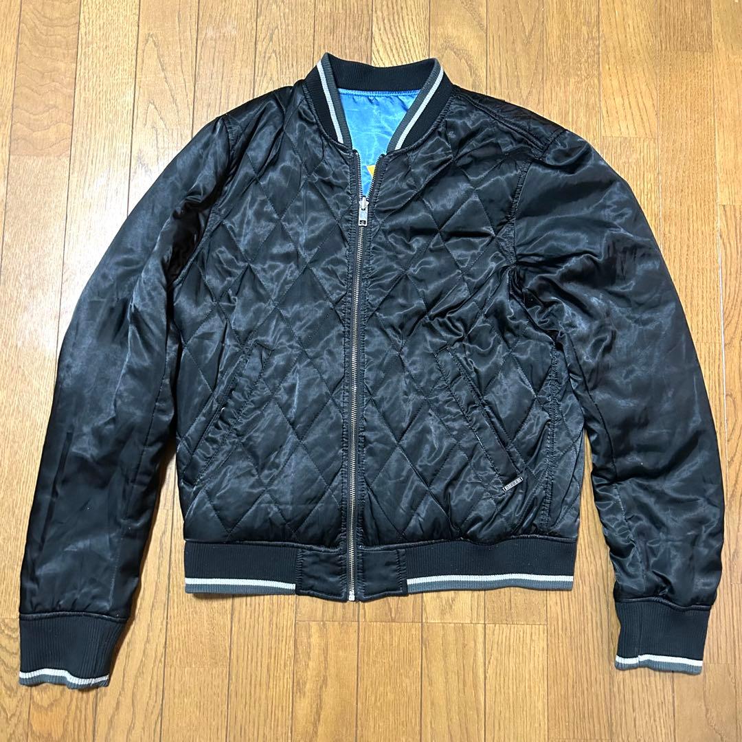 Lサイズ！DIESELディーゼル古着刺繍中綿ブルゾン スカジャン リバーシブル