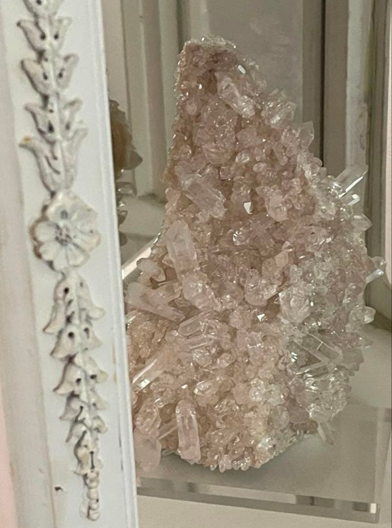 ピンクマニカラン水晶クラスター　レコードキーパー△たくさん　セルフヒールド　貫入