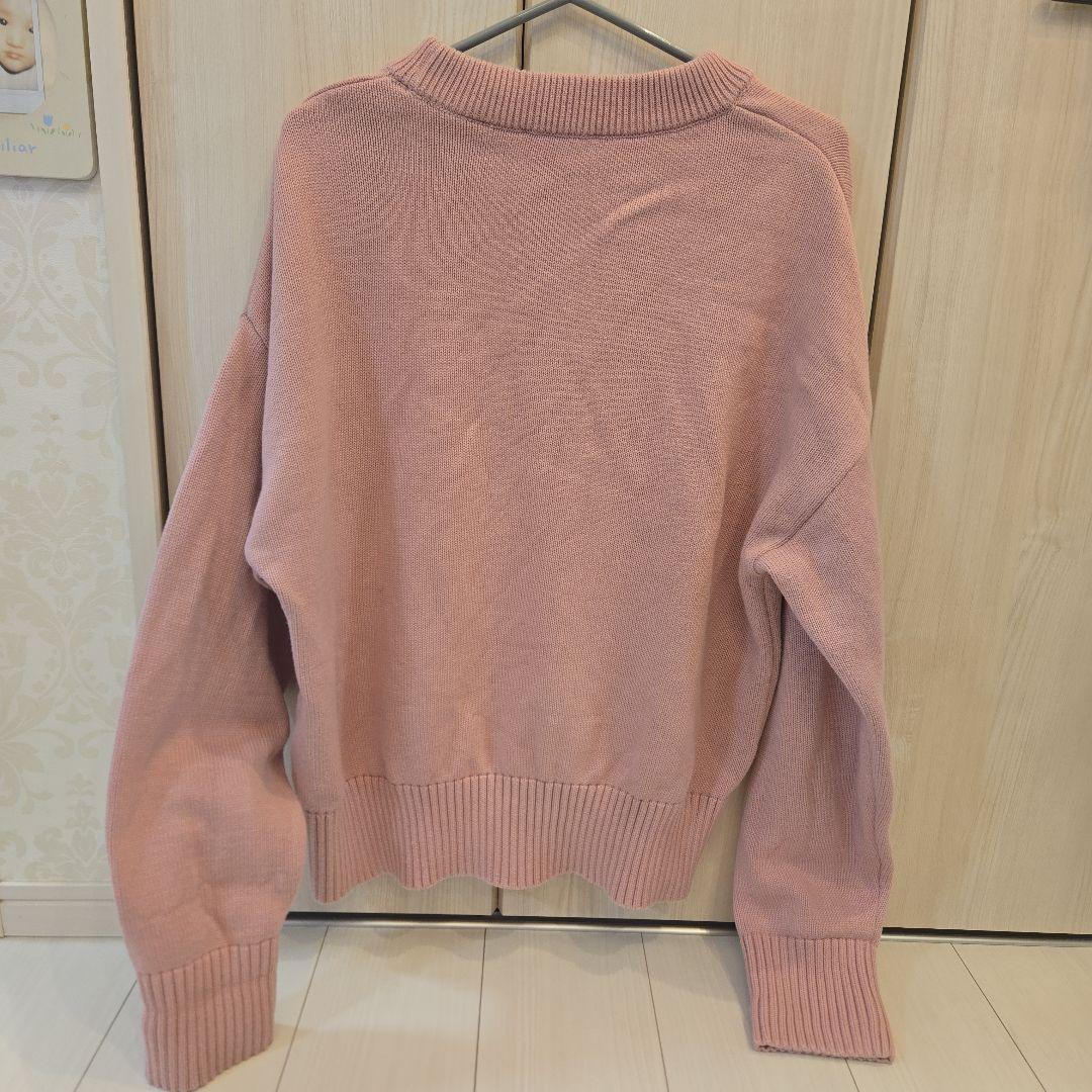 amiピンク ハート刺繍 ニットセーター 長袖