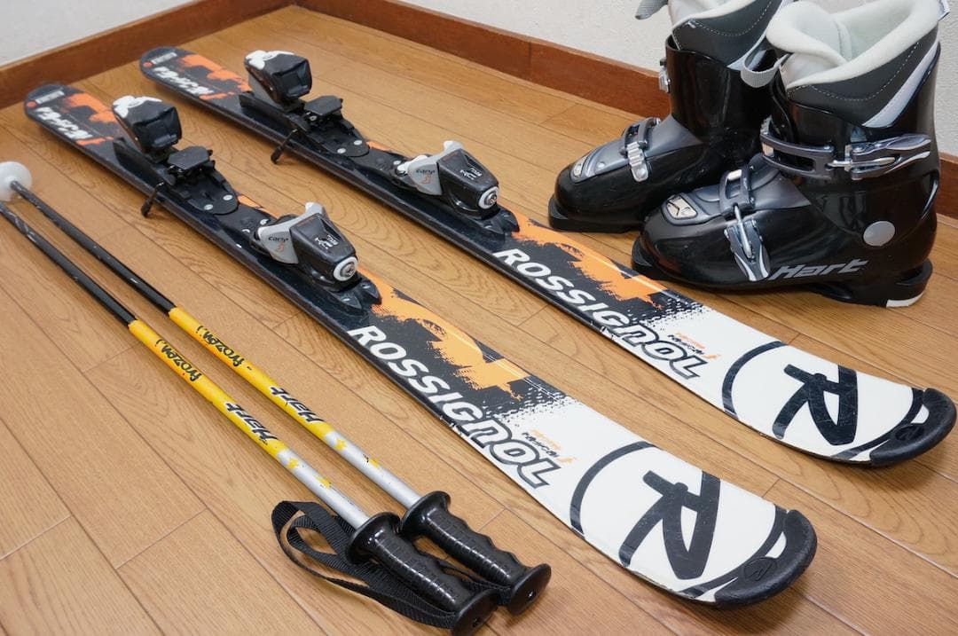 メンテ済 120cm 靴22cm ROSSIGNOL スキーセットト