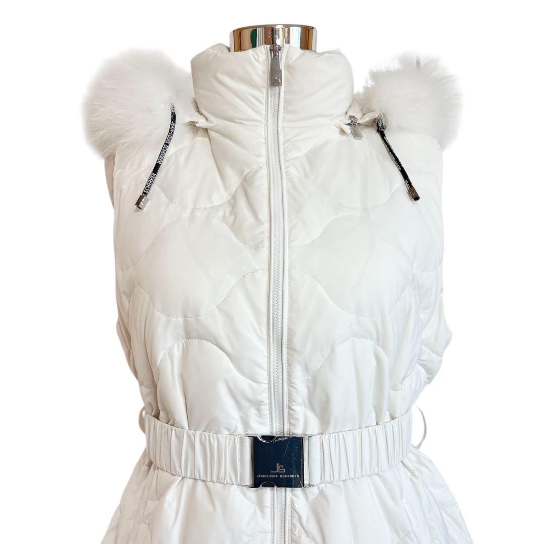 タグ付き ジャンルイシェレル 高級 ダウンジャケット ブルーフォックスファー