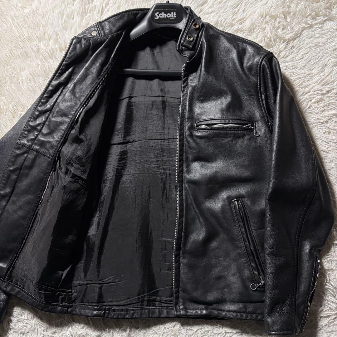 ノ*い様 【米国製】schott ライダースジャケット 641本革　ブラック　3