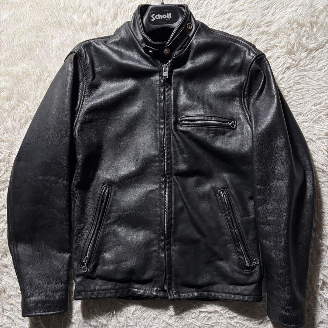ノ*い様 【米国製】schott ライダースジャケット 641本革　ブラック　3