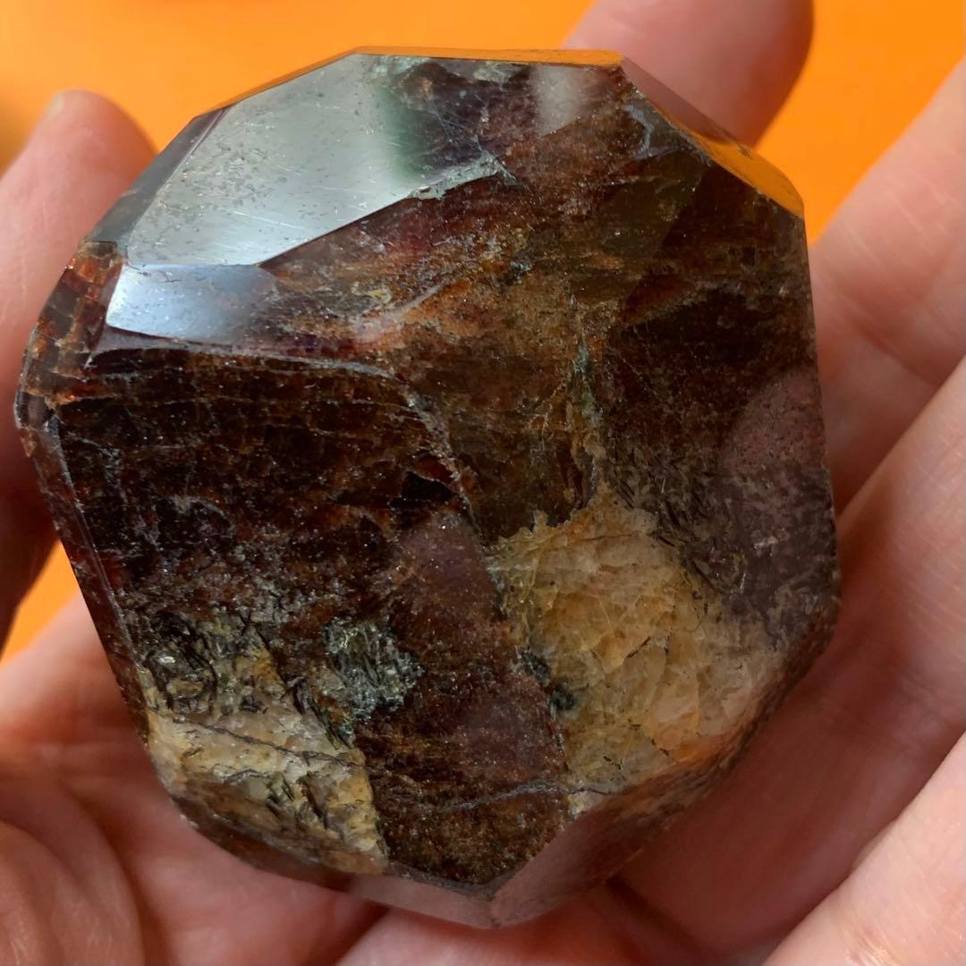 ダークレッドの12面体結晶ガーネット(Lサイズ3)ポリッシュ/置物