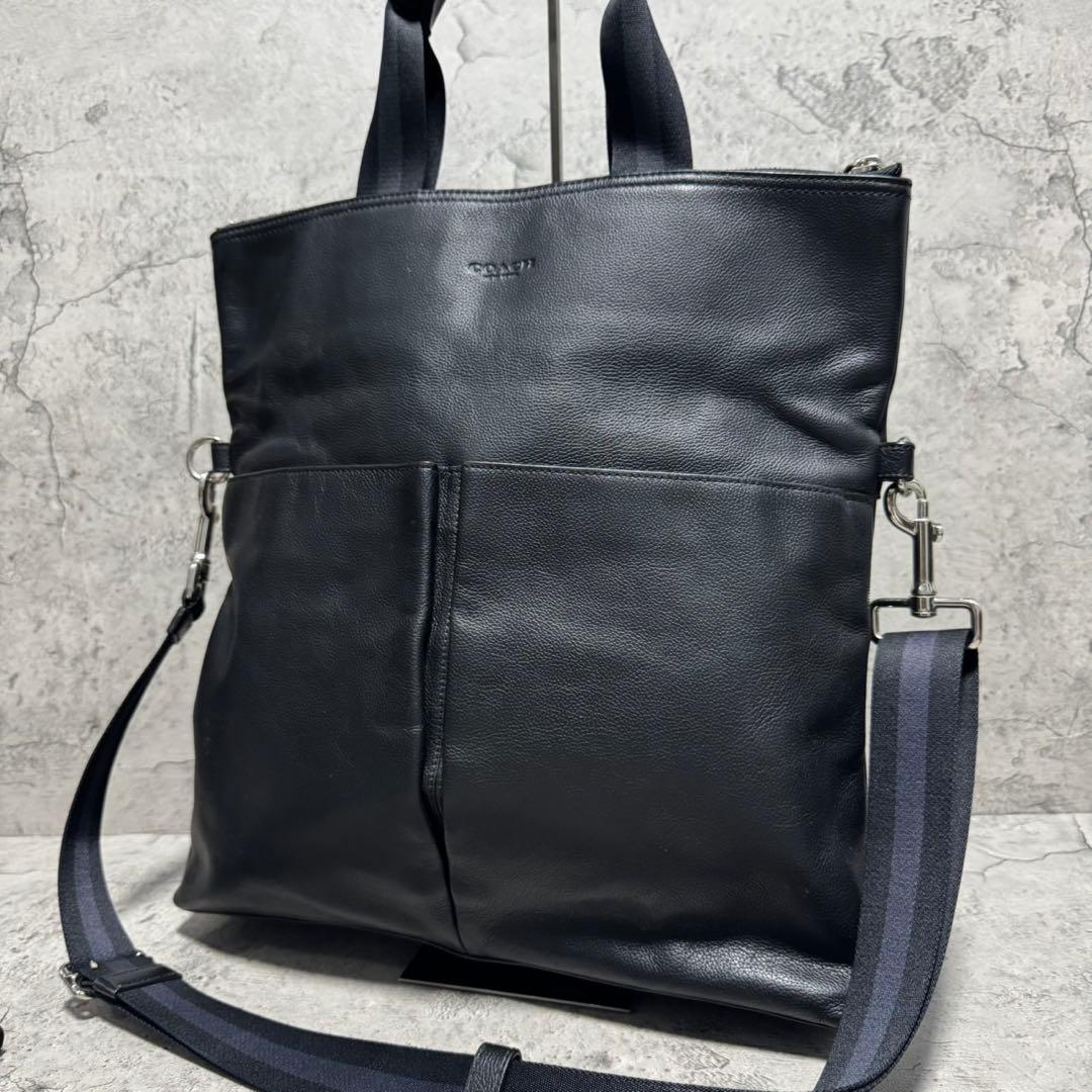 極美品✨️コーチ 2way ショルダーバッグ チャールズ 通勤 ビジネス 黒