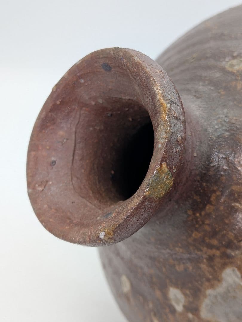 中村眞 造 備前焼 蕪徳利 共箱共布栞 壺 壷 花器 花入 花瓶 フラワーベース