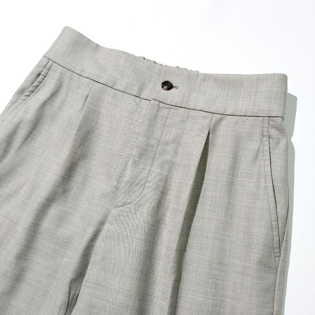 美品 グリーンレーベルリラクシング ノーカラー ジャケット ワイドパンツ 38