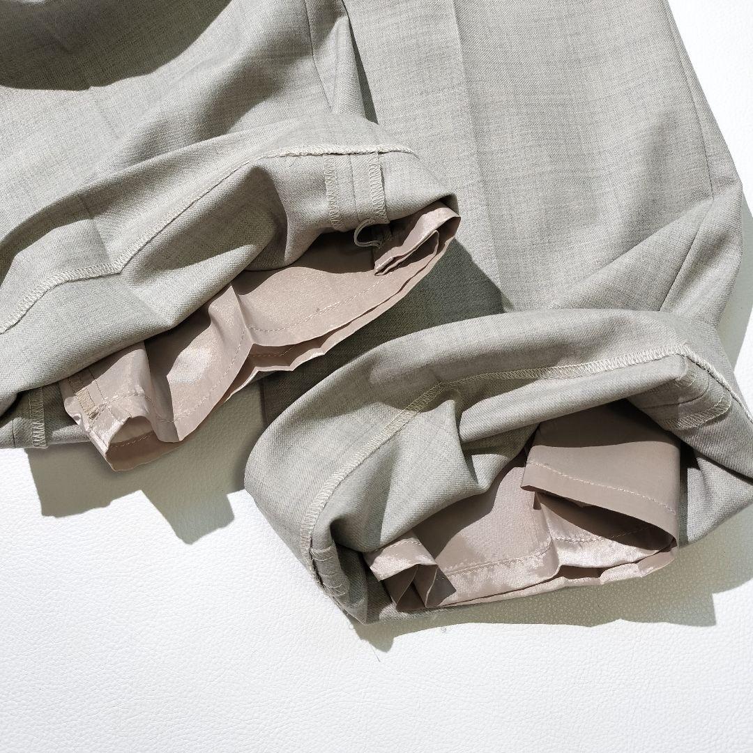 美品 グリーンレーベルリラクシング ノーカラー ジャケット ワイドパンツ 38