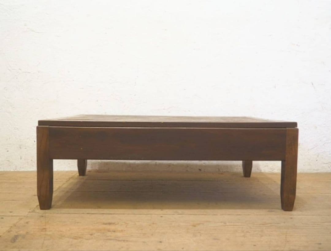 1085 アンティーク　文机　ローテーブル　抽斗　展示台　レトロ　大正ロマン